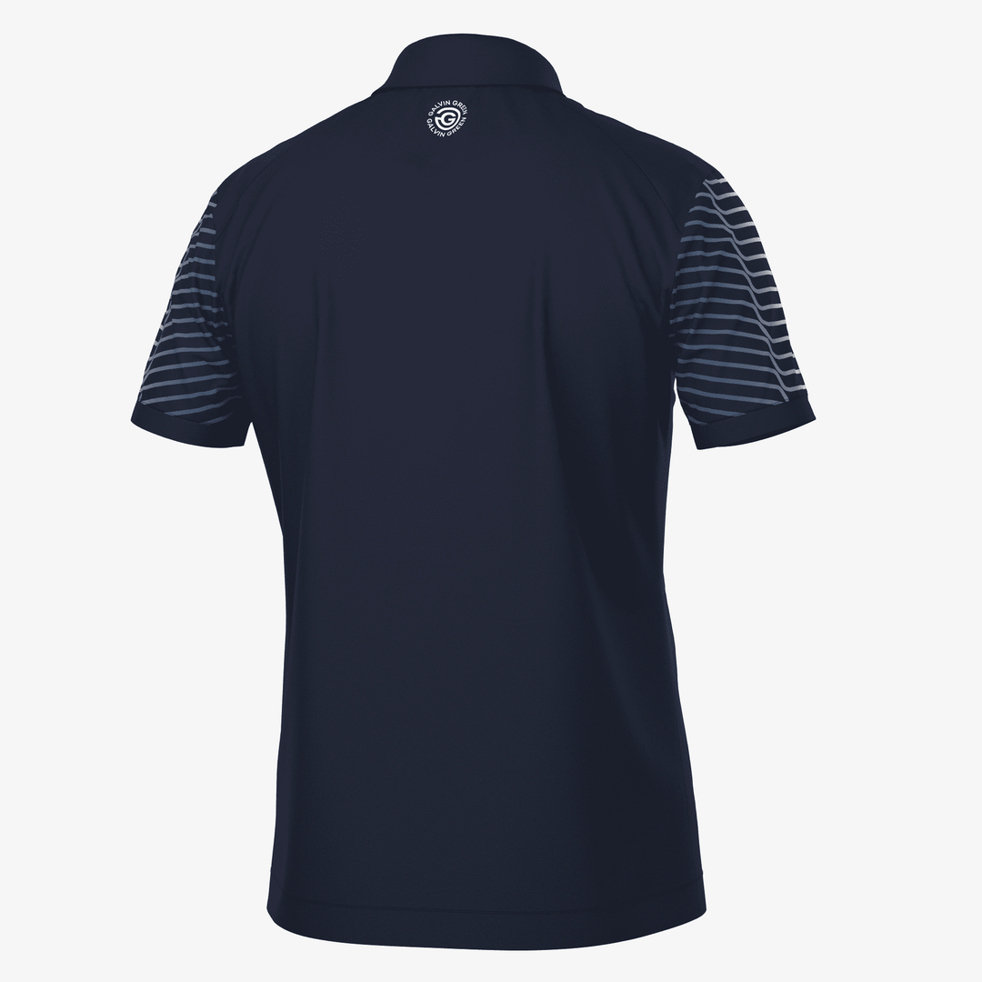 Milion is a Breathable short sleeve golf shirt for Men in the color Navy/White(7)