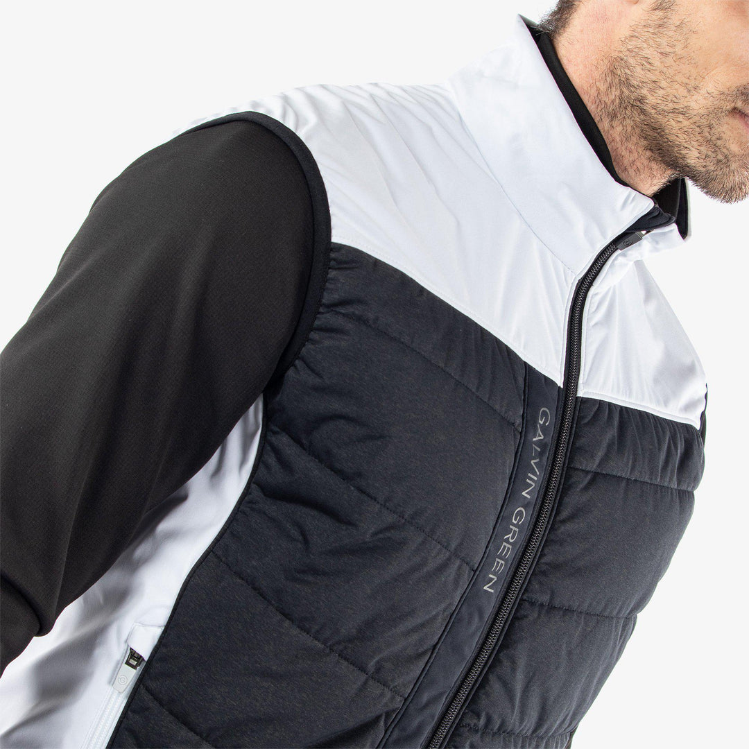Lauro is a Windproof and water repellent golf vest for Men in the color White/Black(3)