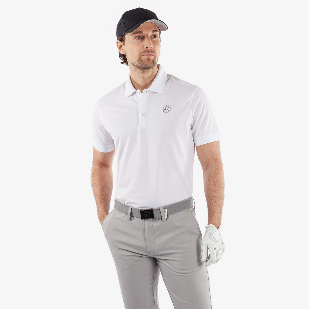 Maximilian is a Breathable short sleeve golf shirt for Men in the color White(1)