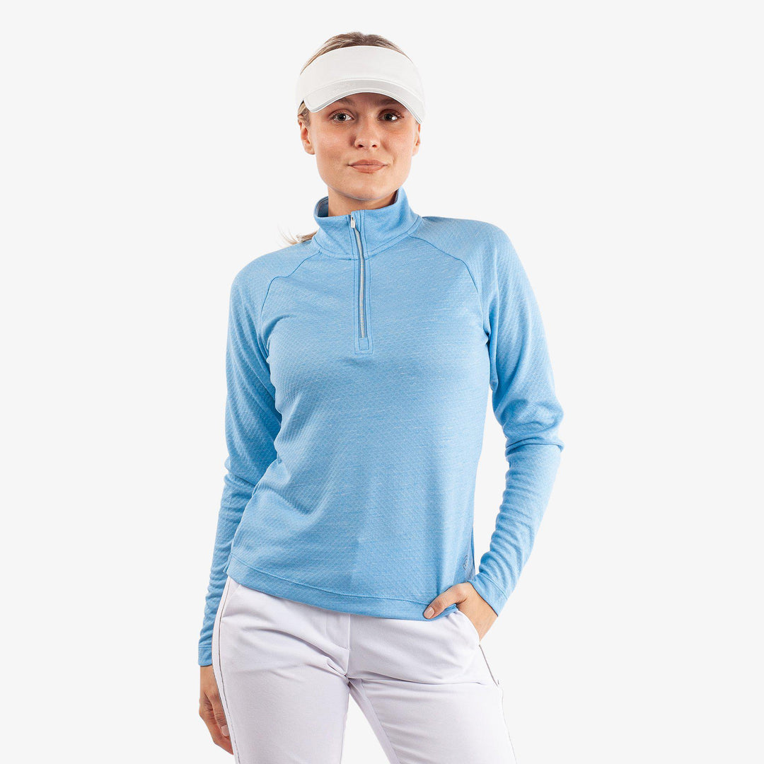 Diora is a Insulating golf mid layer for Women in the color Alaskan Blue Melange(1)