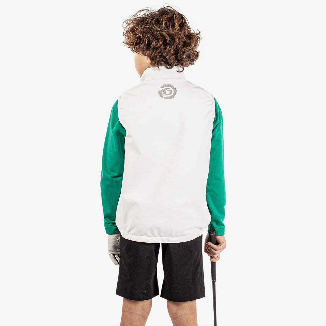 Rio is a Windproof and water repellent golf vest for Juniors in the color White(6)