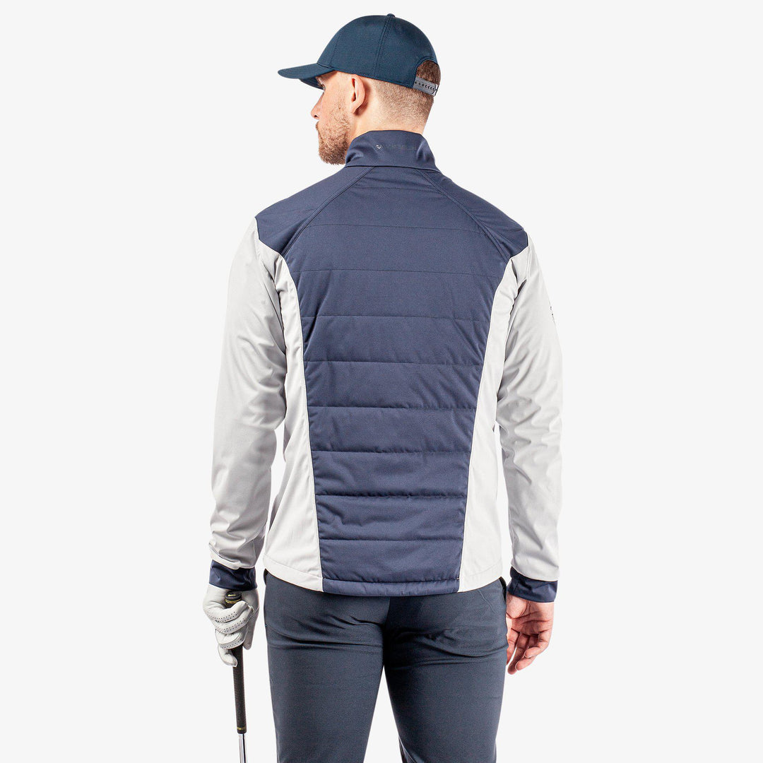 Leonard is a Windproof and water repellent jacket for  in the color Navy/Cool Grey(7)