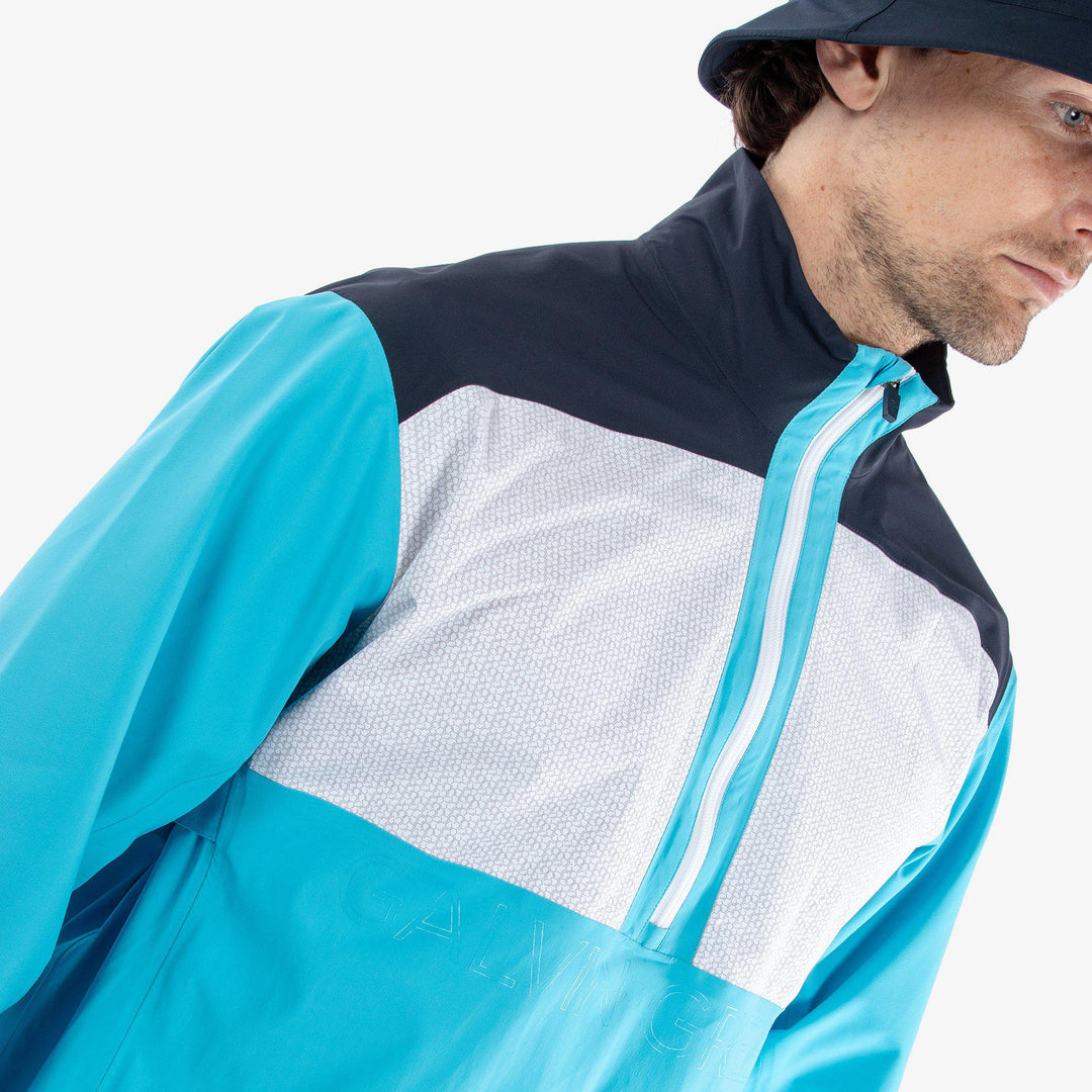 Ashford is a Waterproof jacket for Men in the color Aqua/Navy/White(3)