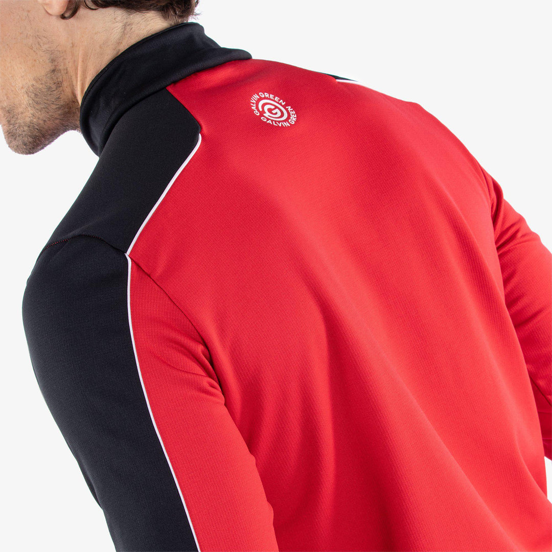 Dave is a Insulating golf mid layer for Men in the color Red/Black(6)
