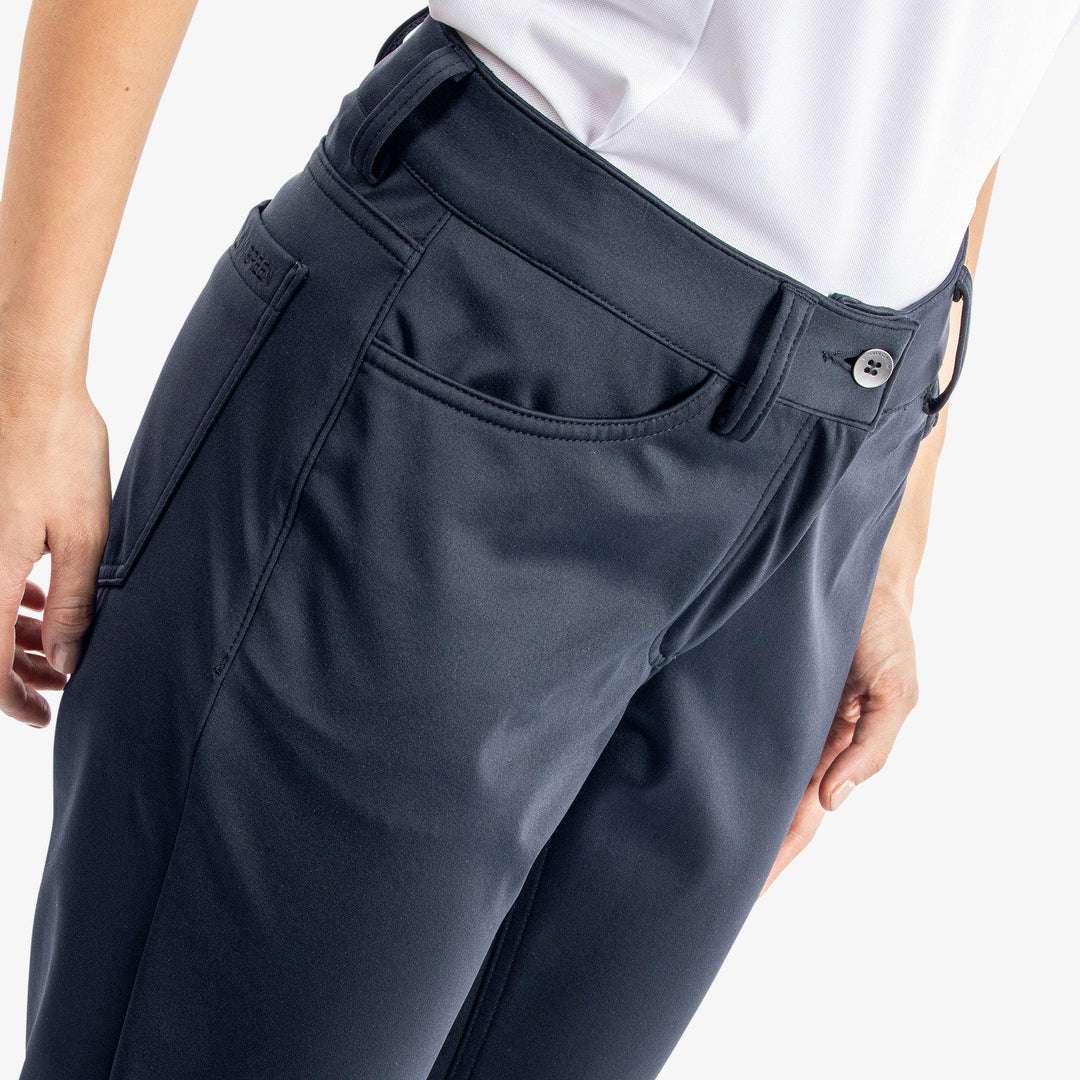 Levana is a Windproof and water repellent golf pants for Women in the color Navy(4)