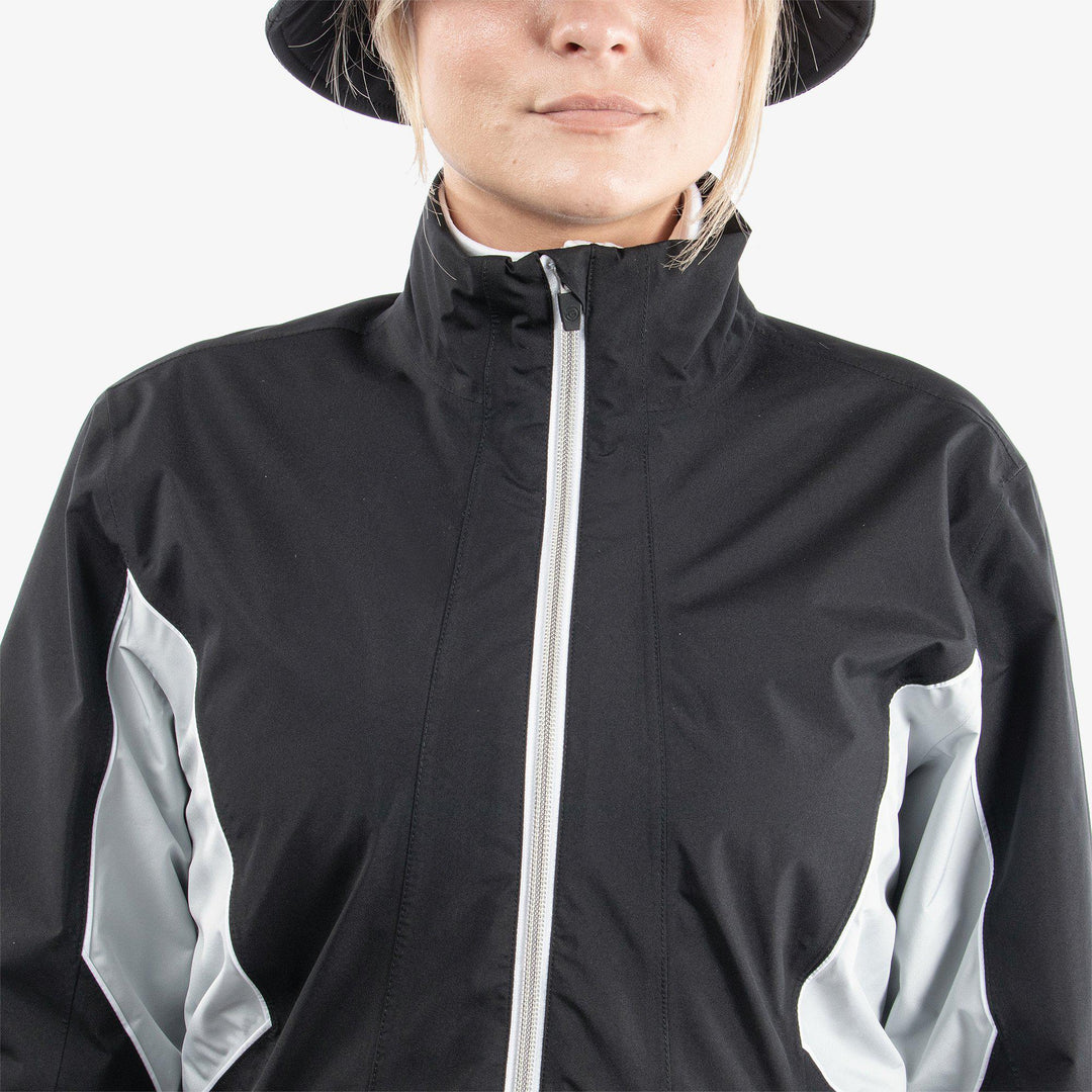 Aida is a Waterproof jacket for Women in the color Black/Cool Grey/White(4)