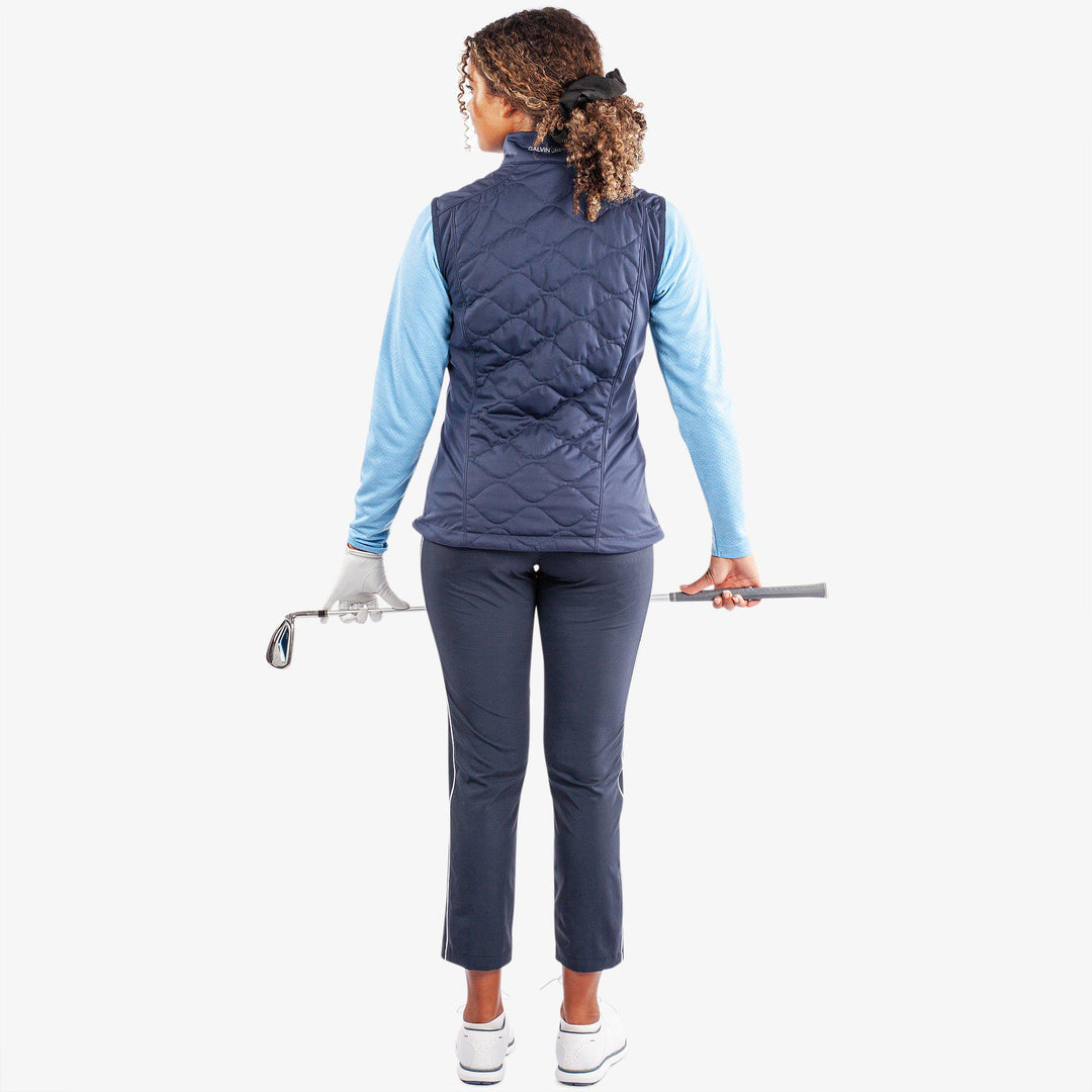 Lucille is a Windproof and water repellent golf vest for Women in the color Navy(7)