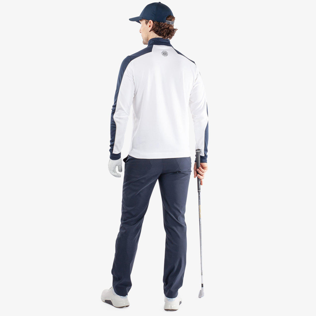 Dave is a Insulating golf mid layer for Men in the color White/Navy(7)