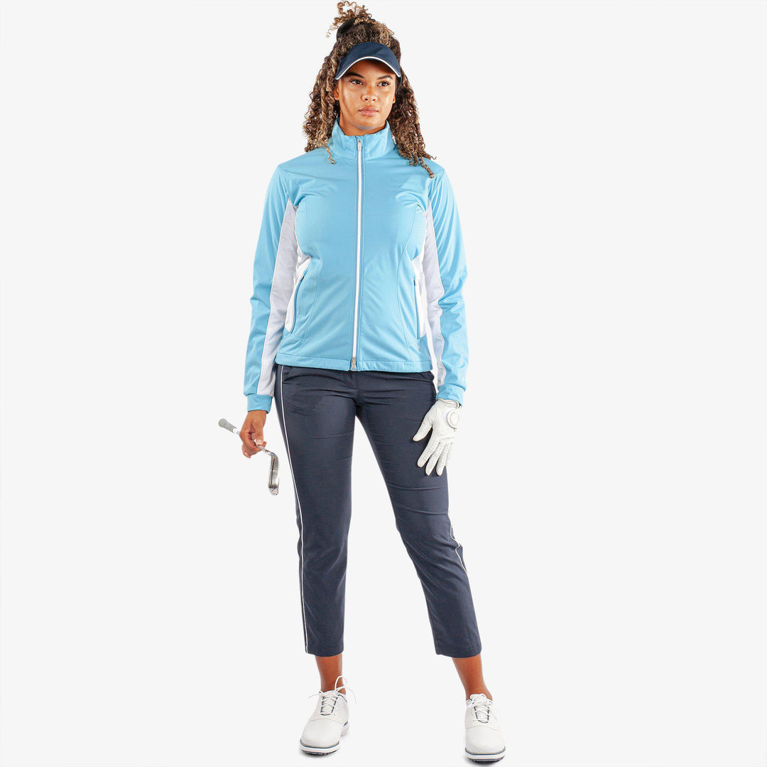 Larissa is a Windproof and water repellent golf jacket for Women in the color Alaskan Blue/White(2)
