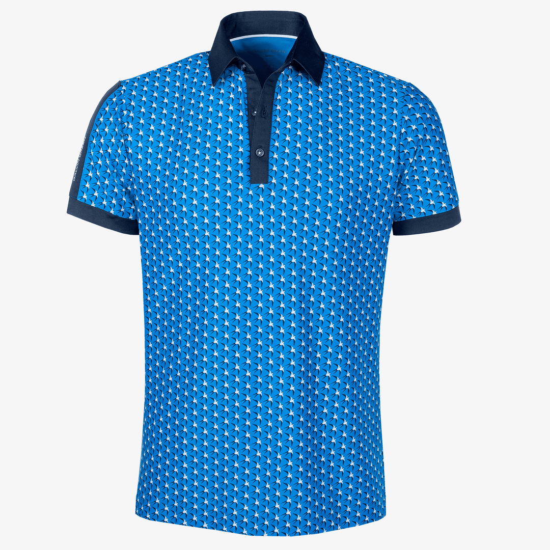 Malcolm is a Breathable short sleeve golf shirt for Men in the color Blue/Navy/Cool grey(0)