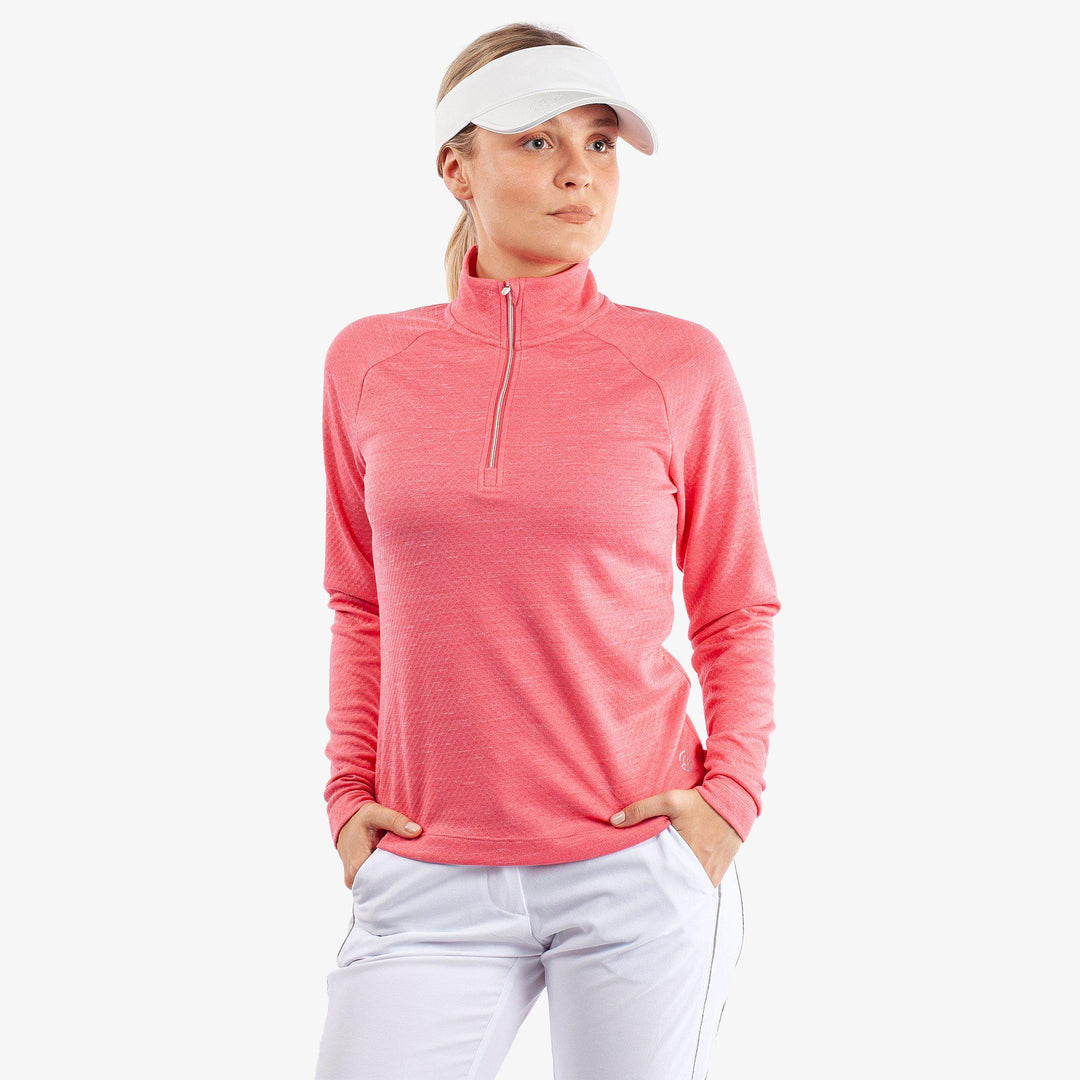 Diora is a Insulating golf mid layer for Women in the color Camelia Rose Melange(1)