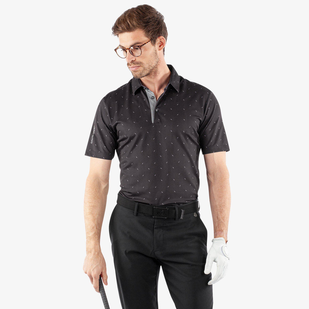 Miklos is a Breathable short sleeve golf shirt for Men in the color Black(1)