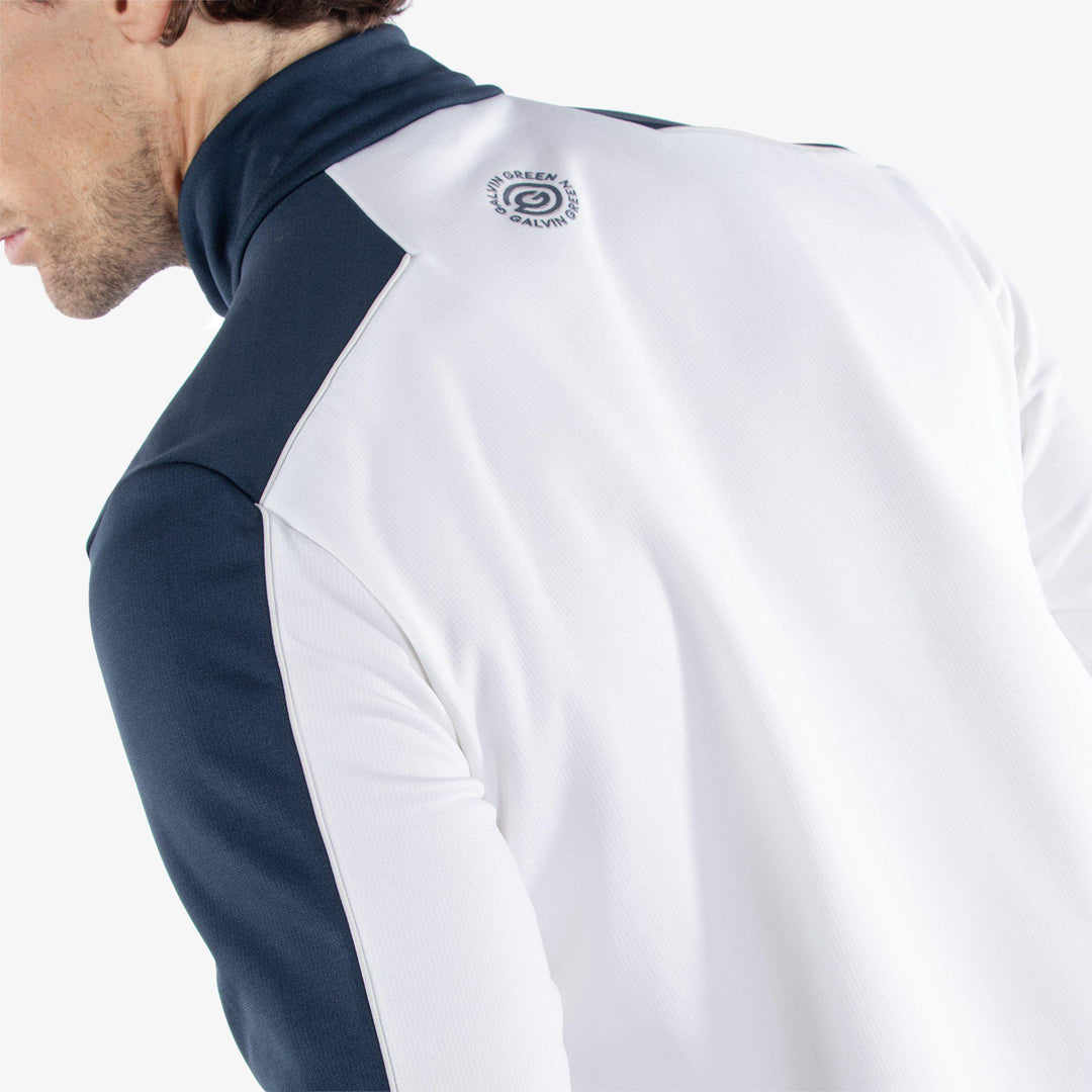 Dave is a Insulating golf mid layer for Men in the color White/Navy(6)