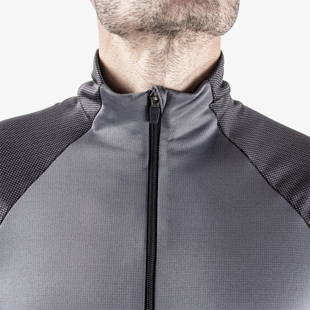 Donald is a Insulating golf mid layer for Men in the color Forged Iron/Black (4)