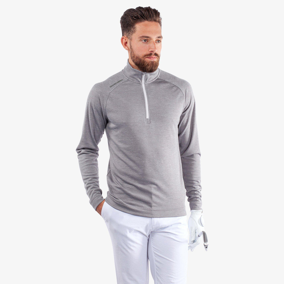 Dion is a Insulating golf mid layer for Men in the color Grey melange(1)
