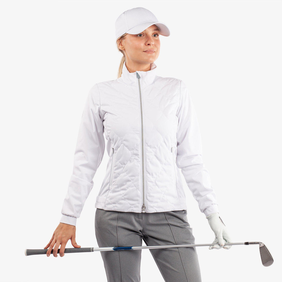 Leora is a Windproof and water repellent golf jacket for Women in the color White(1)