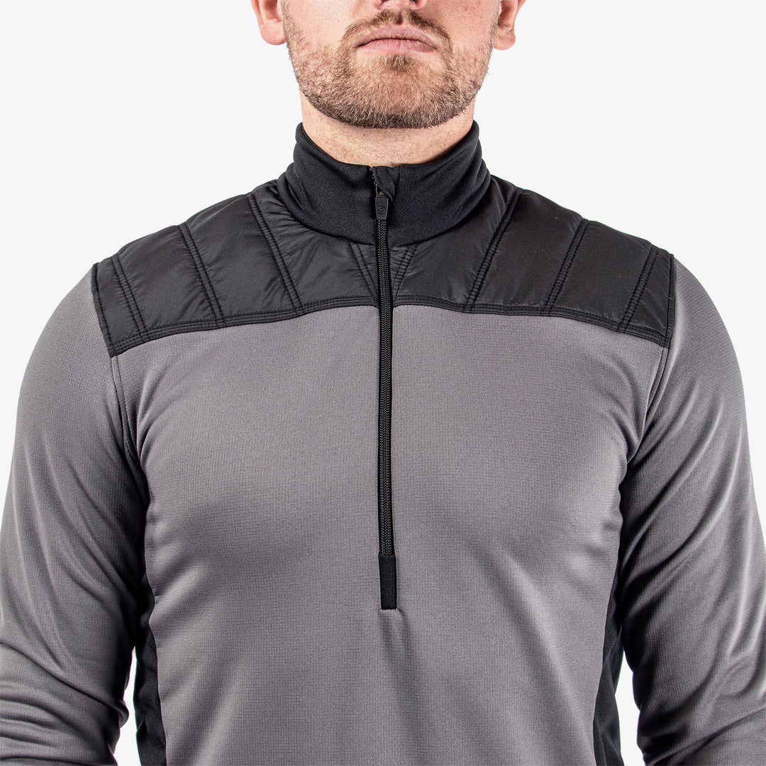 Durante is a Insulating golf mid layer for Men in the color Forged Iron/Black (4)