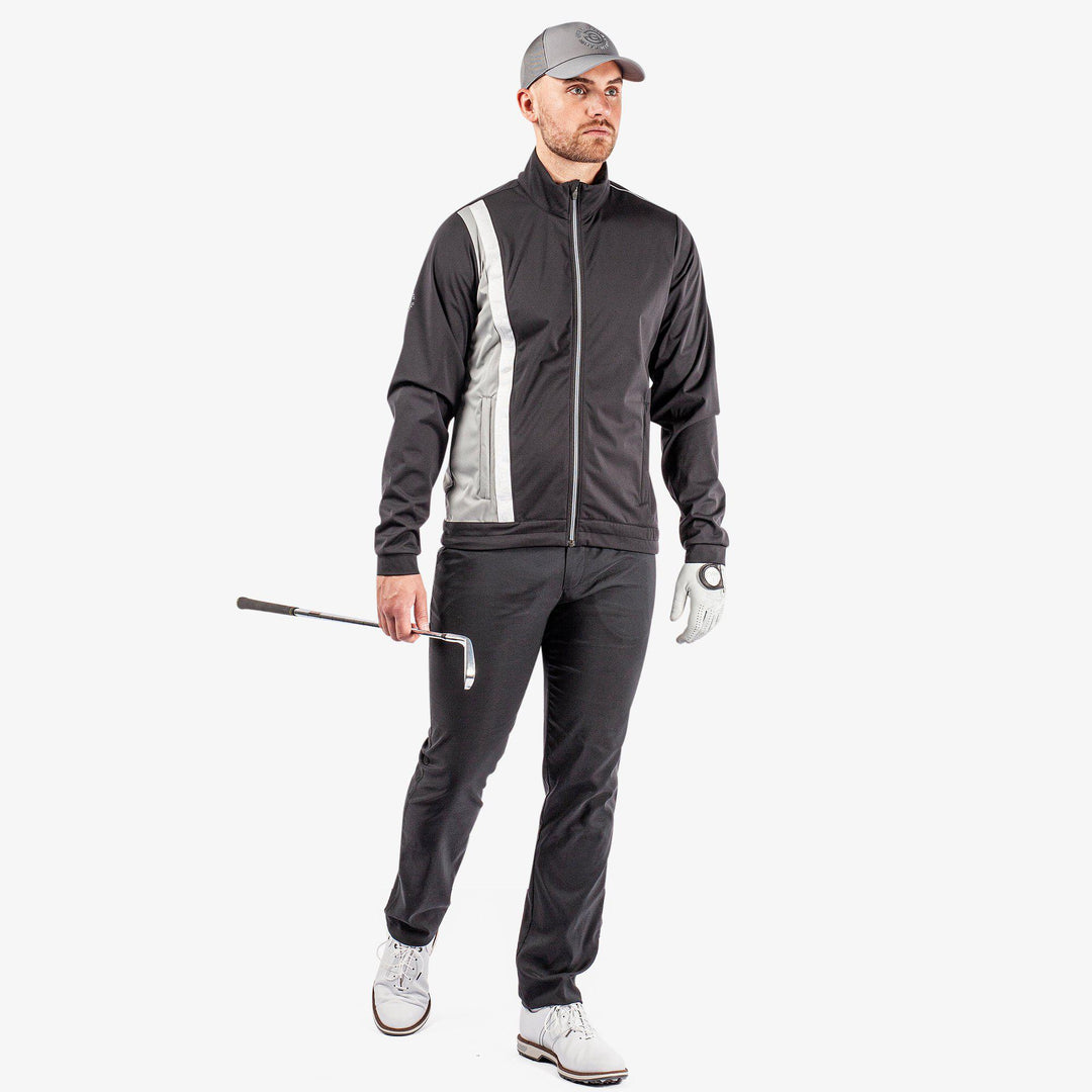 Lucien is a Windproof and water repellent golf jacket for Men in the color Black/Sharkskin/Cool Grey(2)