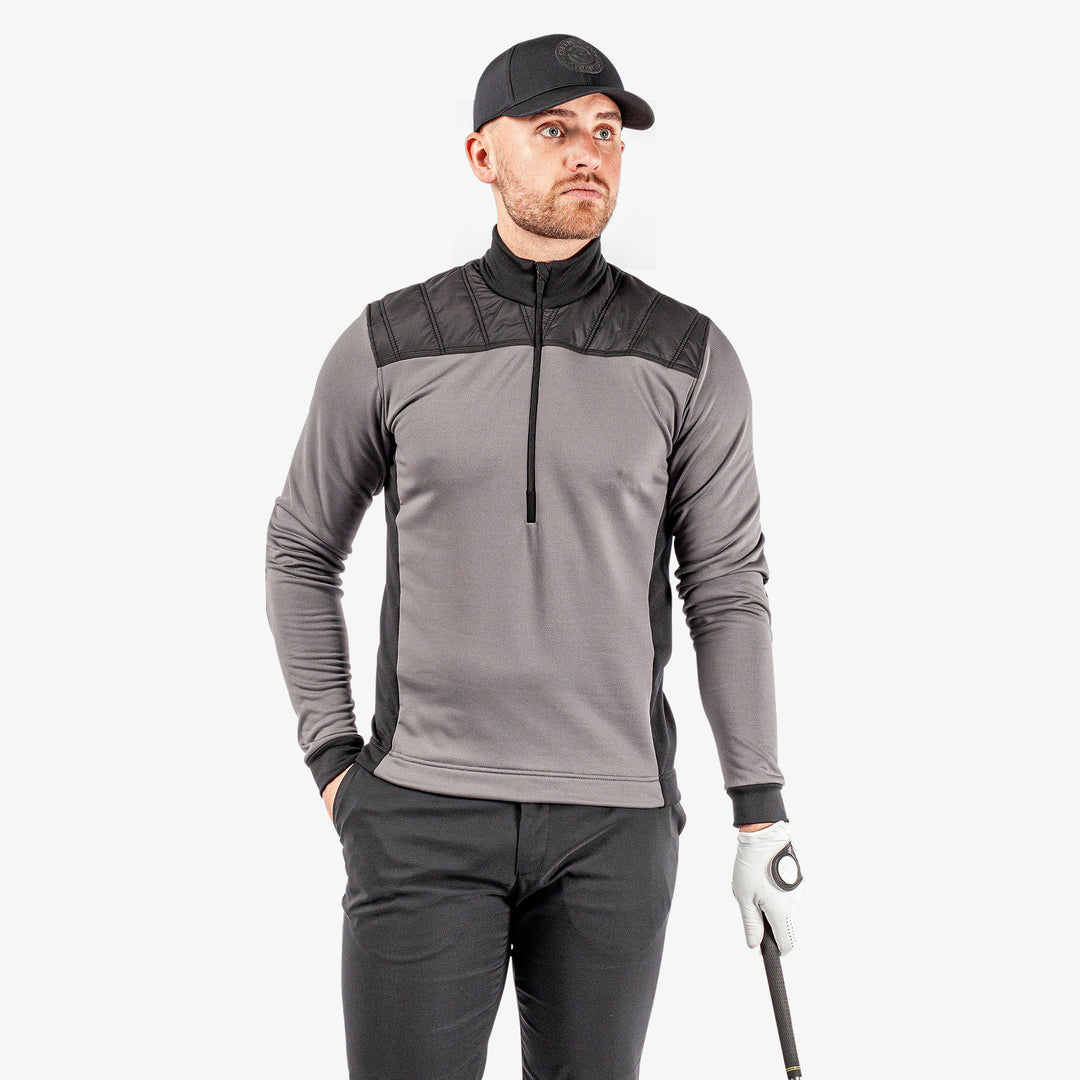 Durante is a Insulating golf mid layer for Men in the color Forged Iron/Black (1)