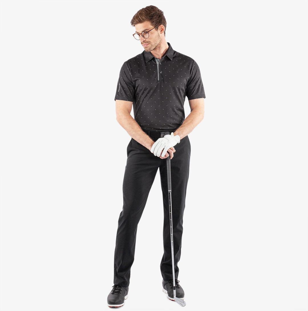 Miklos is a Breathable short sleeve golf shirt for Men in the color Black(2)