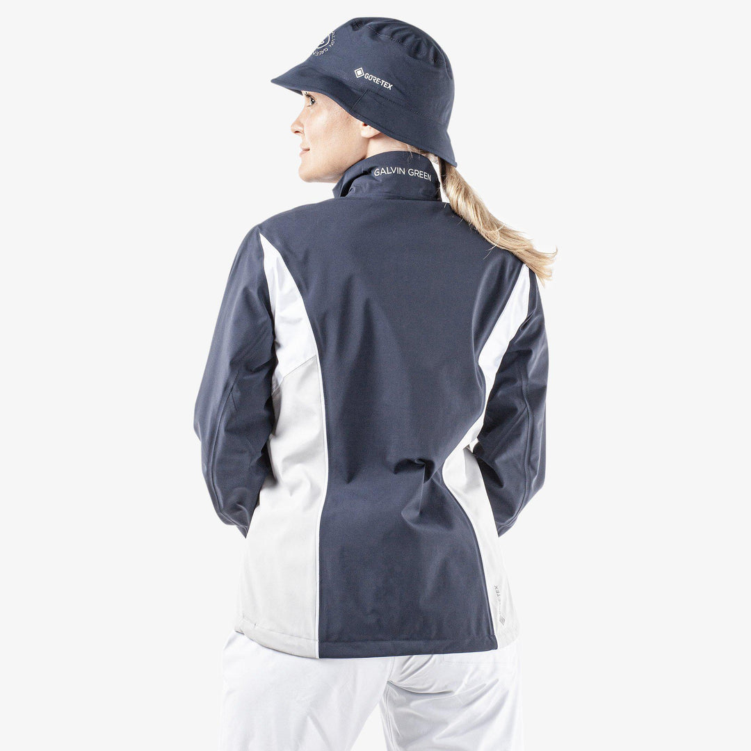 Ally is a Waterproof Jacket for Women in the color Navy/Cool Grey/White(5)