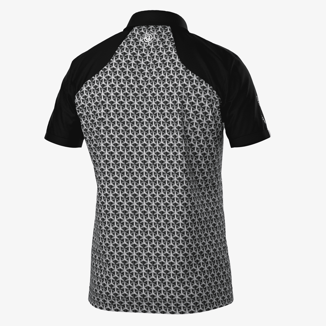 Mio is a Breathable short sleeve golf shirt for Men in the color Sharkskin/Black(7)