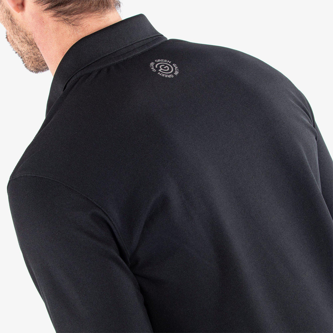 Michael is a Breathable long sleeve golf shirt for Men in the color Black(5)