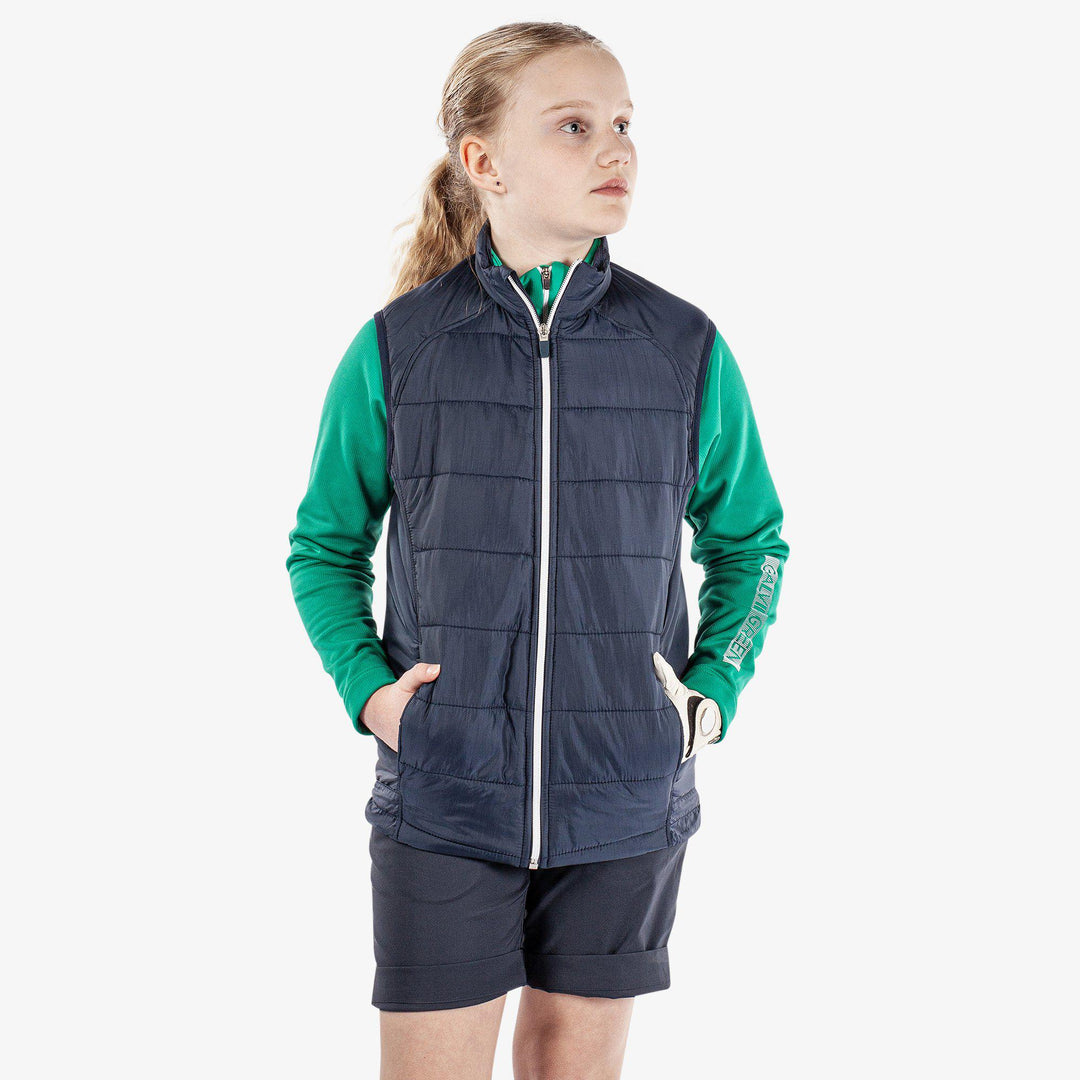 Raymond is a Windproof and water repellent golf vest for Juniors in the color Navy(1)