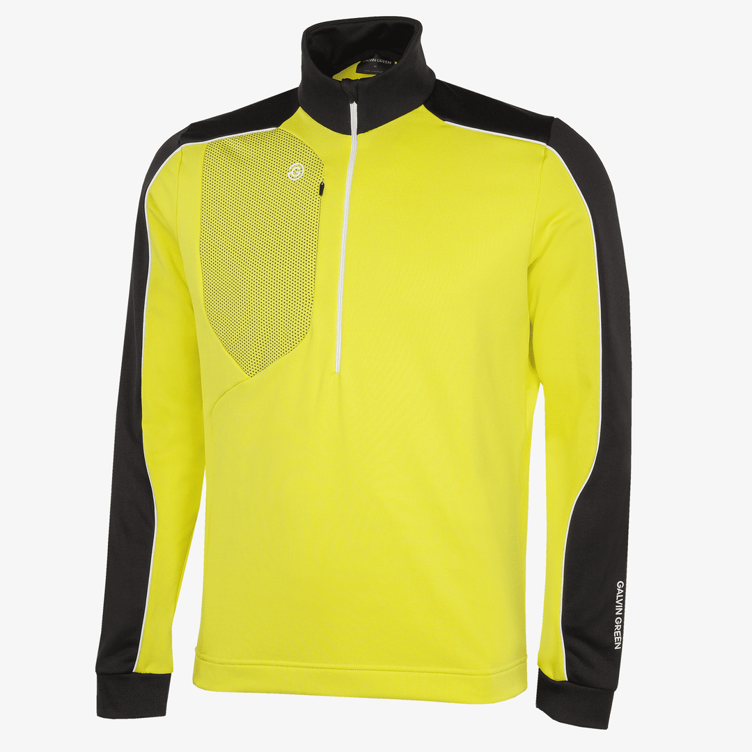 Dave is a Insulating golf mid layer for Men in the color Sunny Lime/Black(0)