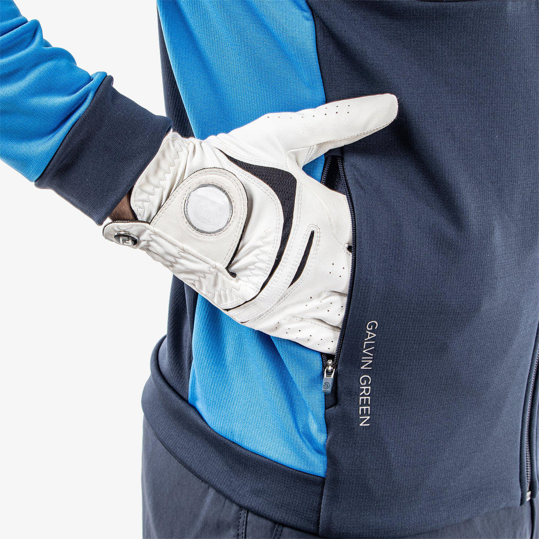 Dexter is a Insulating golf mid layer for Men in the color Navy/Blue(4)