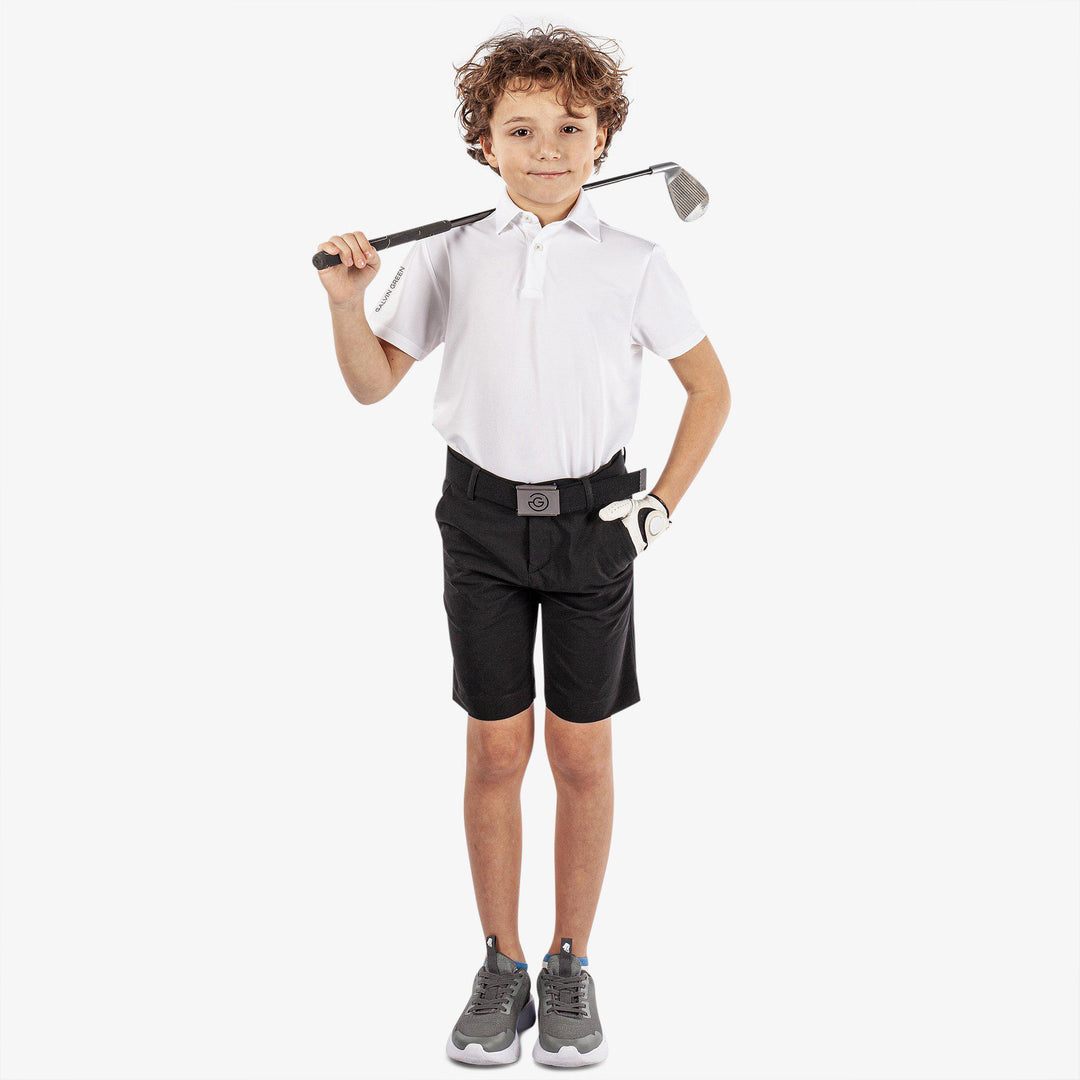Rylan is a Breathable short sleeve golf shirt for Juniors in the color White(2)
