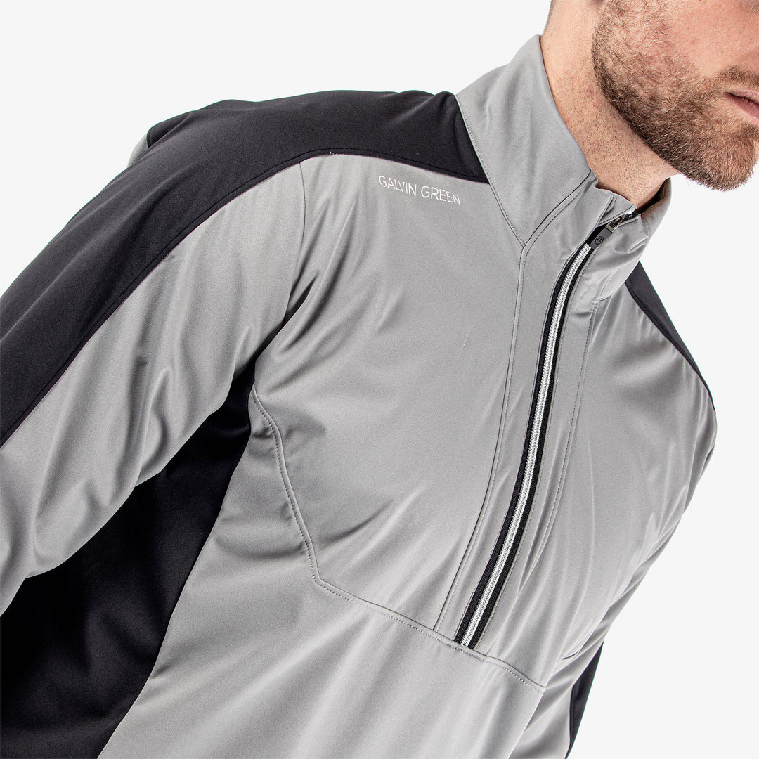 Lawrence is a Windproof and water repellent jacket for  in the color Sharkskin/Black(3)