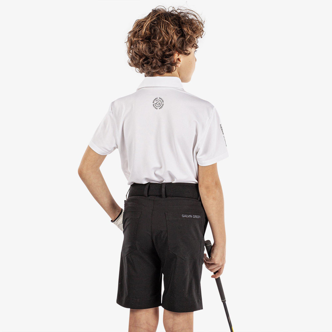 Rylan is a Breathable short sleeve golf shirt for Juniors in the color White(5)