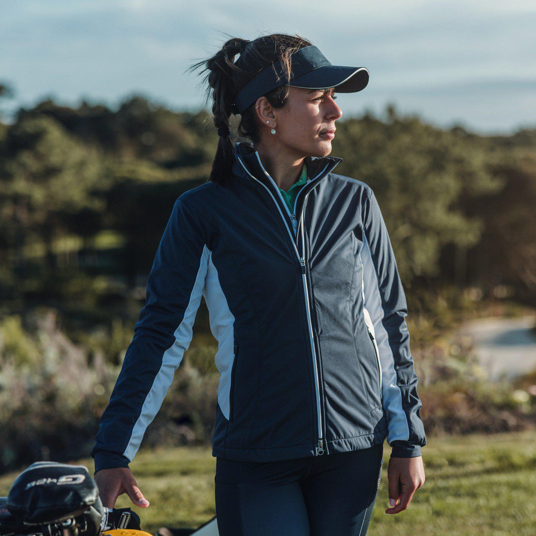 Larissa is a Windproof and water repellent golf jacket for Women in the color Navy/White(7)