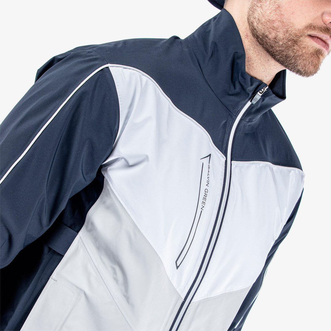 Armstrong is a Waterproof jacket for  in the color Navy/Cool Grey/White(3)