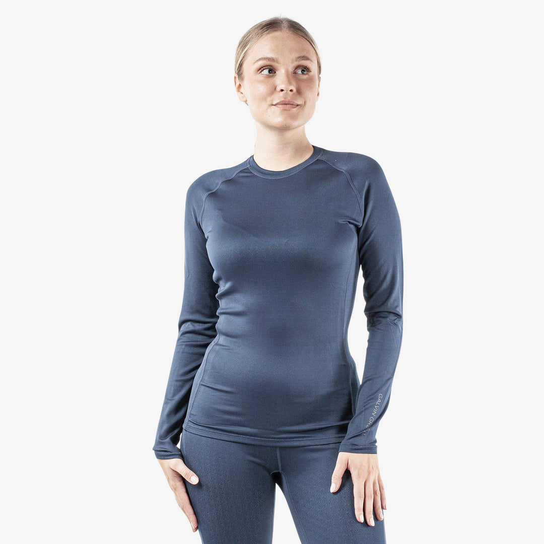 Elaine is a Thermal base layer golf top for Women in the color Navy/Blue Bell(1)