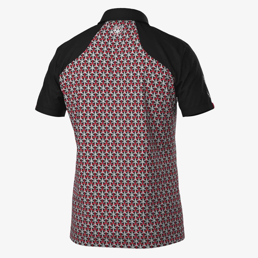 Mio is a Breathable short sleeve golf shirt for Men in the color Red/Black(7)