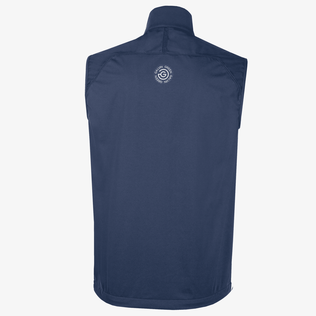 Lathan is a Windproof and water repellent golf vest for Men in the color Cool Grey/Navy(10)