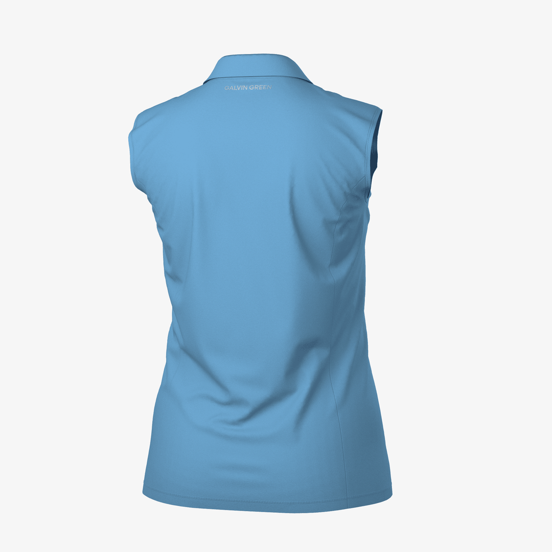 Meg is a Breathable short sleeve golf shirt for Women in the color Alaskan Blue/White(7)