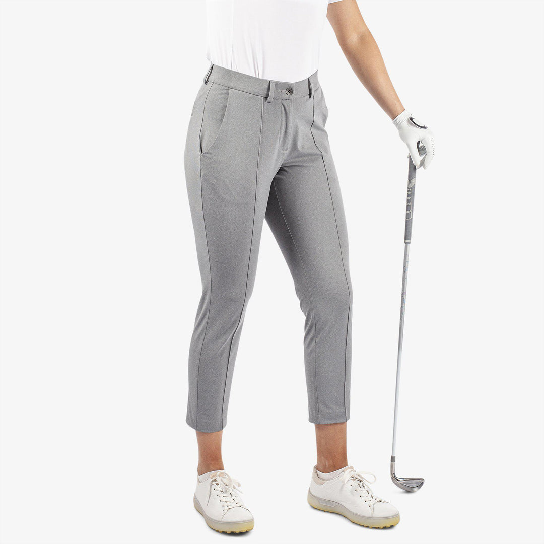 Nora is a Breathable golf pants for Women in the color Grey melange(1)