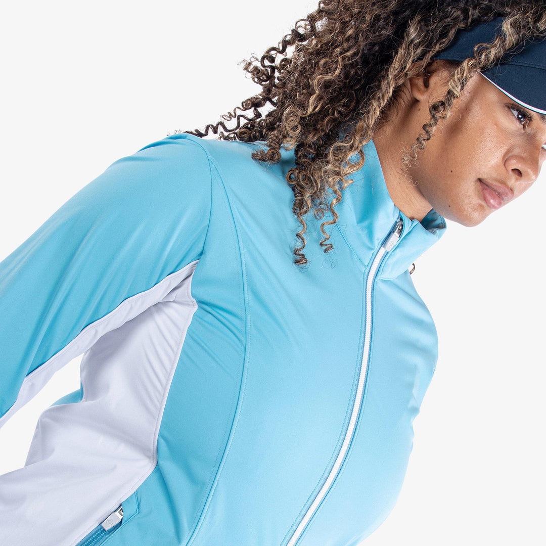 Larissa is a Windproof and water repellent golf jacket for Women in the color Alaskan Blue/White(3)