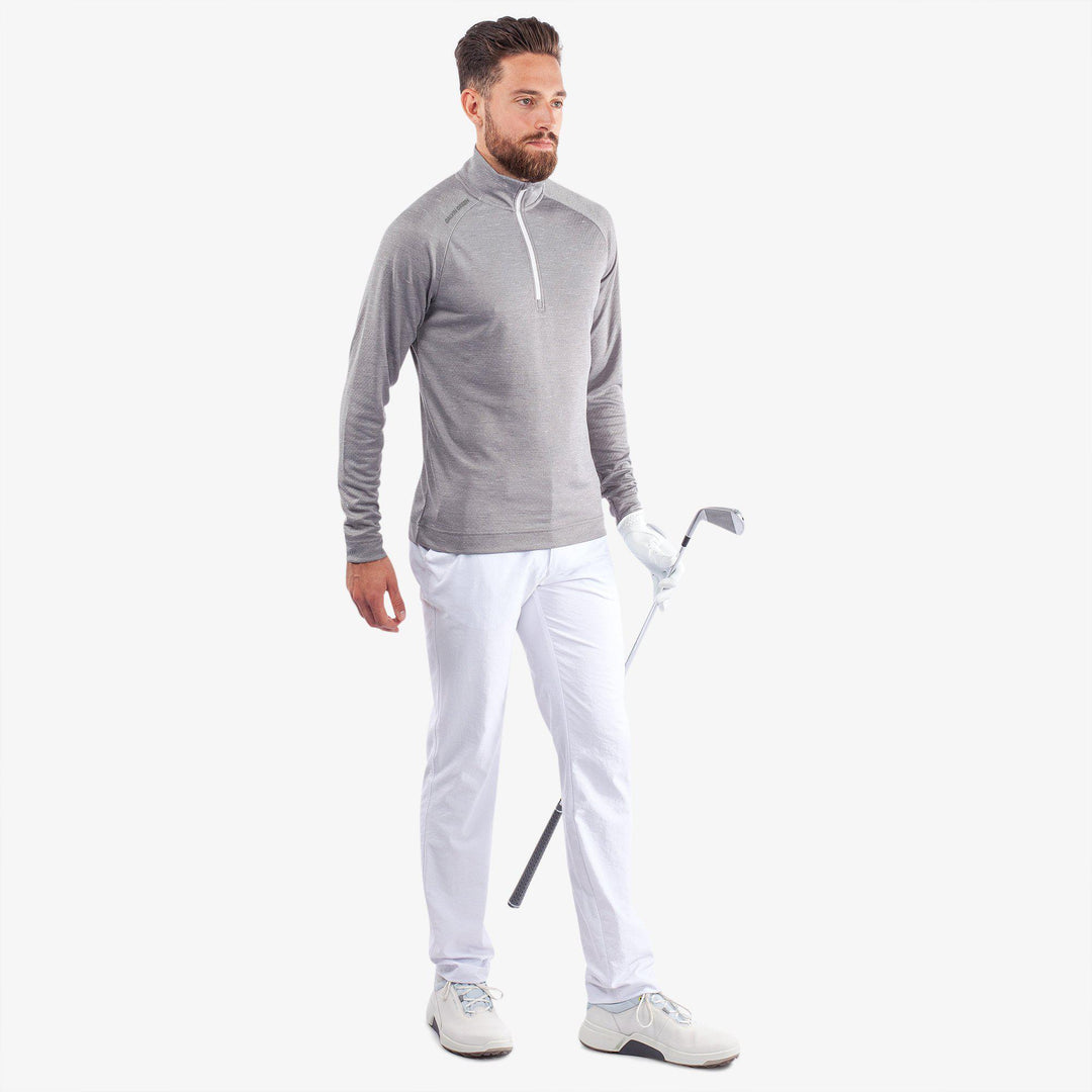Dion is a Insulating golf mid layer for Men in the color Grey melange(2)