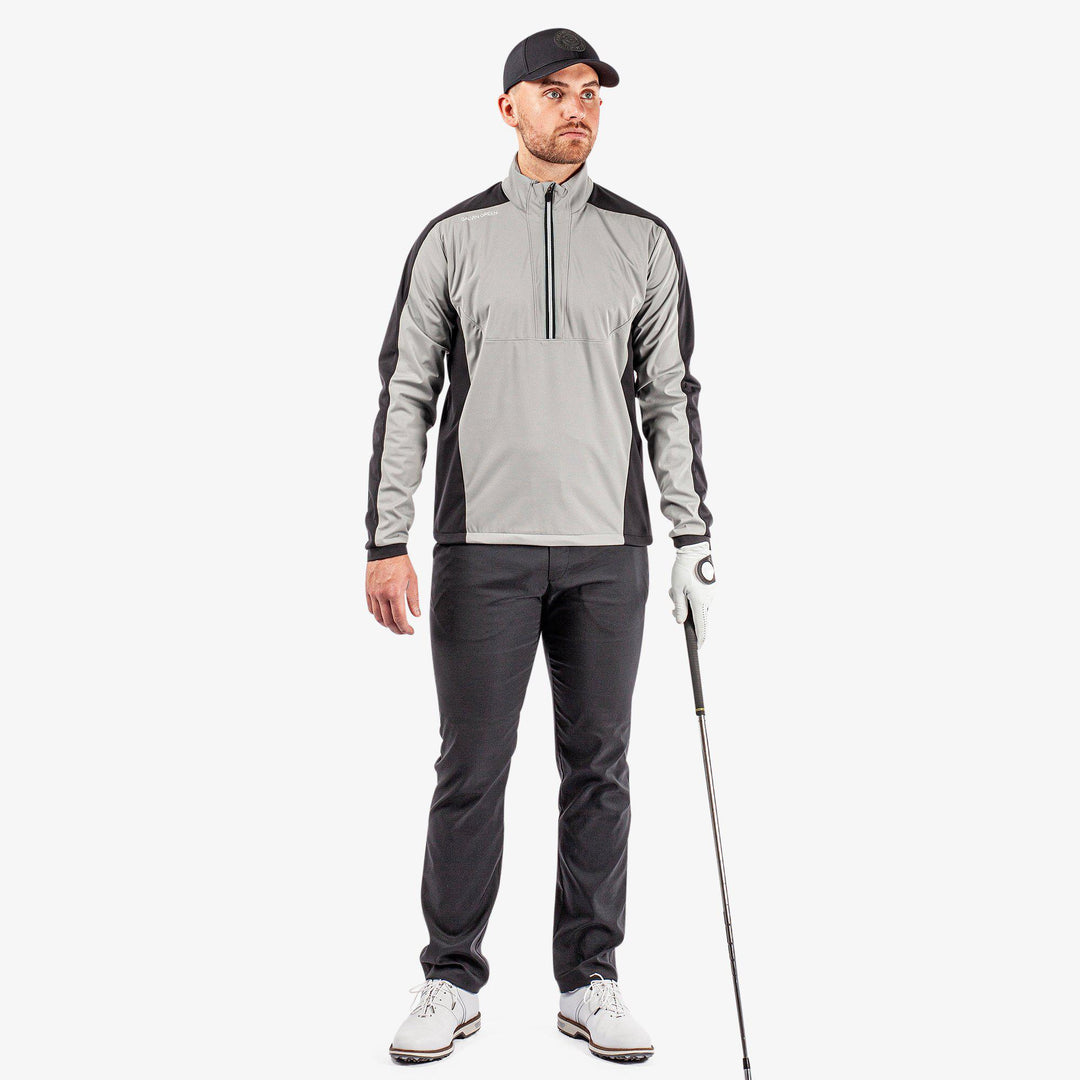 Lawrence is a Windproof and water repellent golf jacket for Men in the color Sharkskin/Black(2)