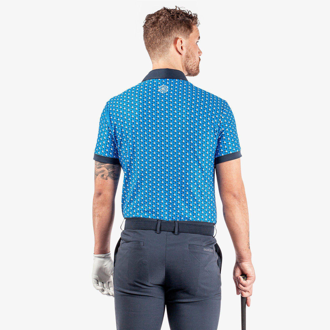 Malcolm is a Breathable short sleeve golf shirt for Men in the color Blue/Navy/Cool grey(5)