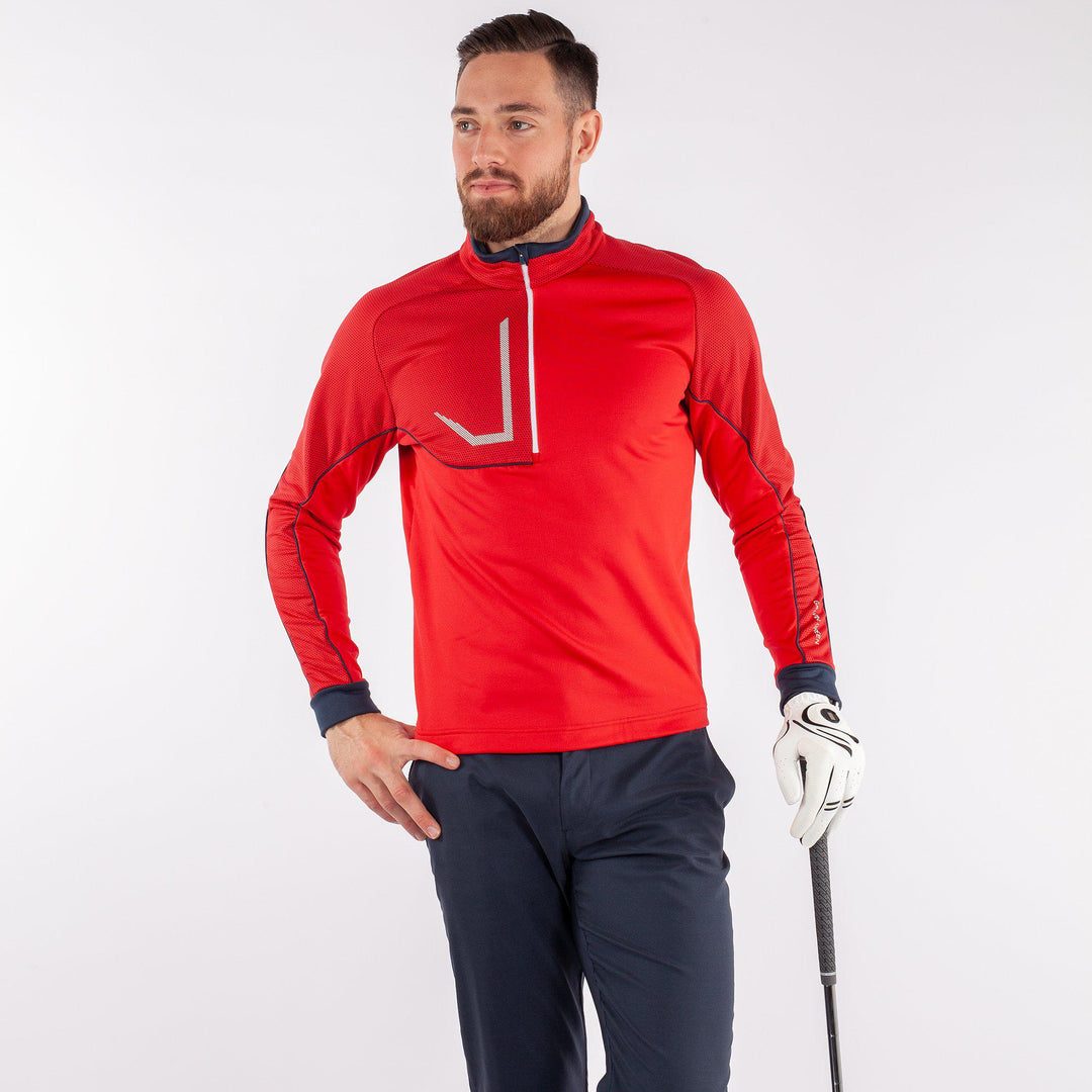 Daxton is a Insulating golf mid layer for Men in the color Imaginary Red(1)