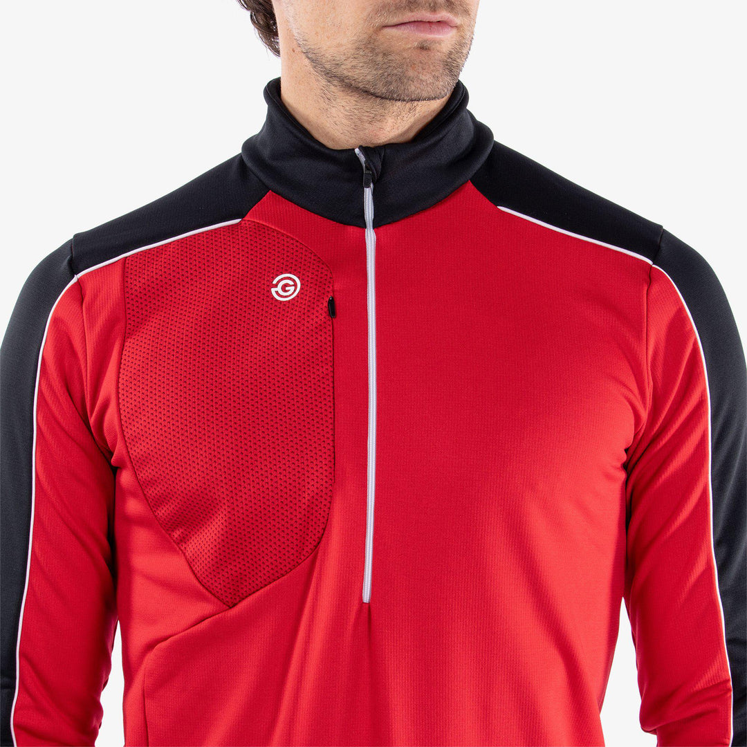 Dave is a Insulating golf mid layer for Men in the color Red/Black(3)