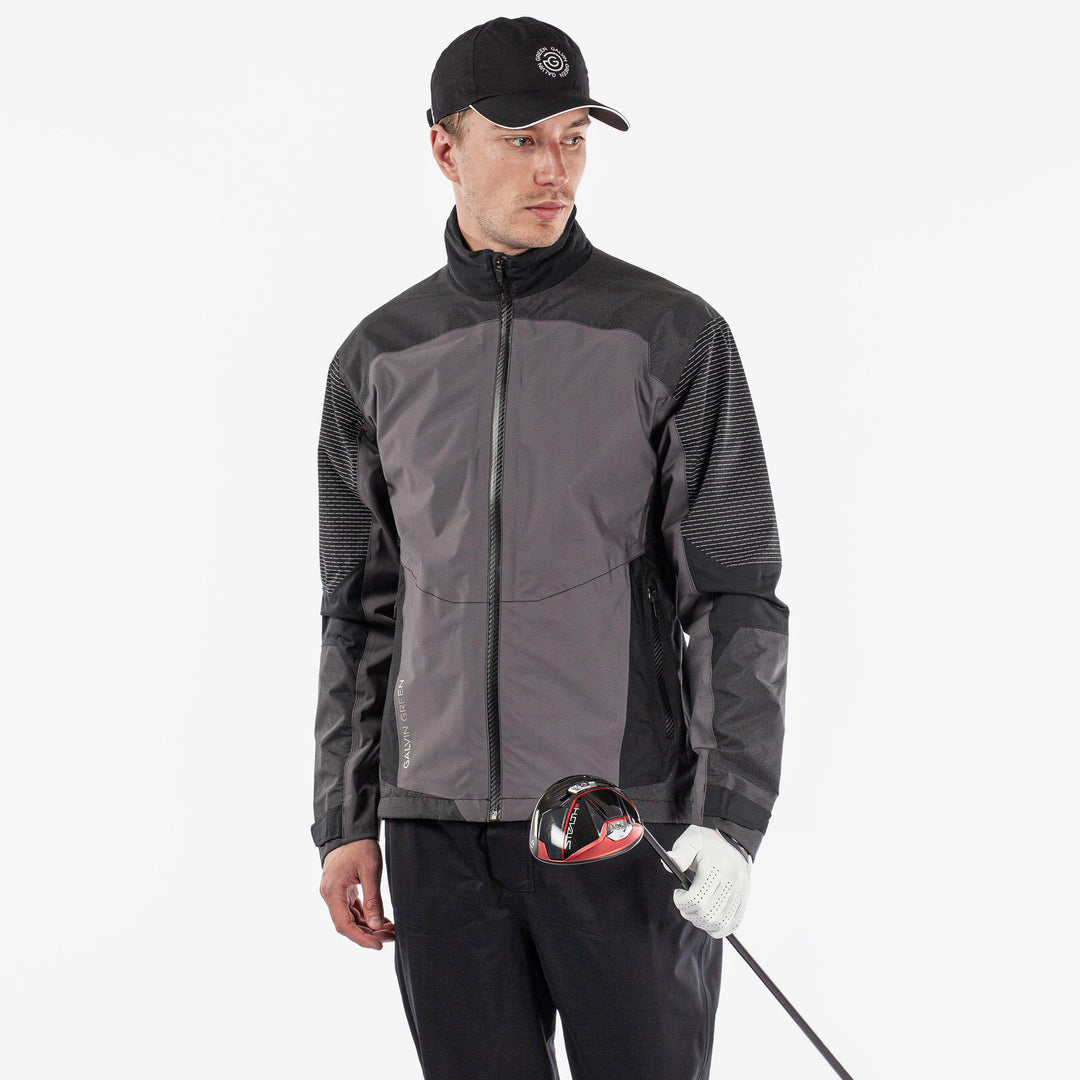 Alister is a Waterproof jacket for Men in the color Forged Iron/Black (1)