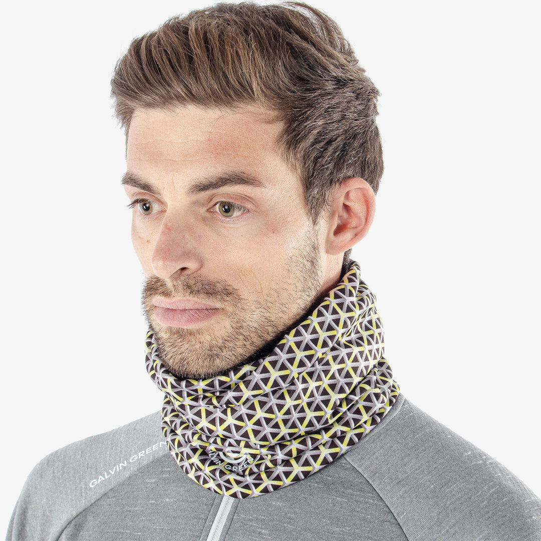 Delta is a Insulating golf neck warmer in the color Sunny Lime/Black(2)