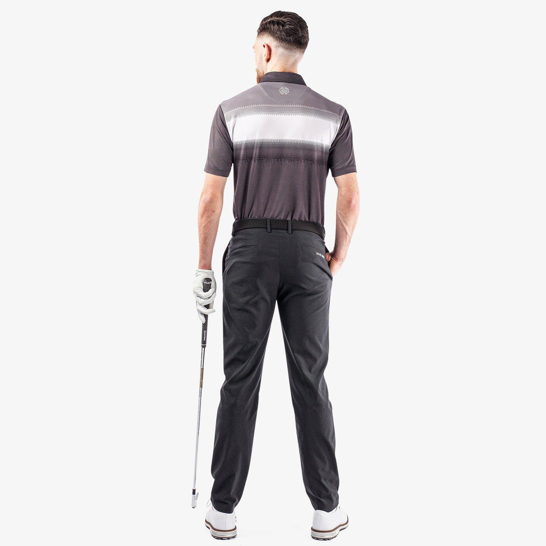 Mo is a Breathable short sleeve golf shirt for Men in the color Black/White/Sharkskin(8)