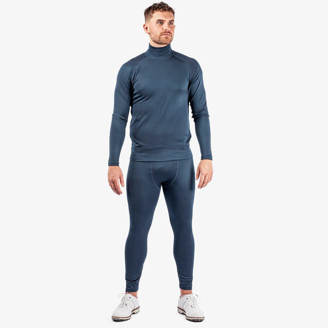 Elof is a Thermal base layer golf leggings for Men in the color Navy/Blue Bell(2)